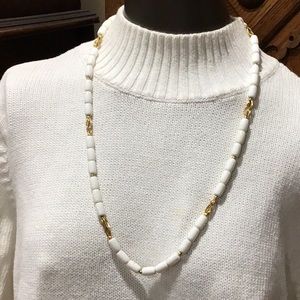 Direction Co White and gold beaded necklace